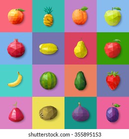 Fruit icons. Vector illustration