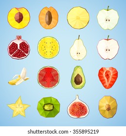 Fruit icons. Vector illustration