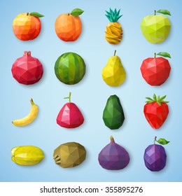 Fruit icons. Vector illustration