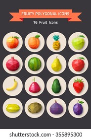 Fruit icons. Vector illustration