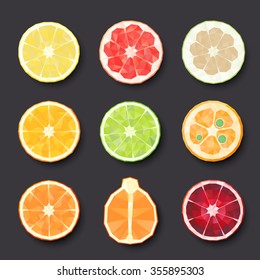 Fruit icons. Vector illustration