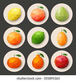Fruit icons. Vector illustration