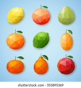 Fruit icons. Vector illustration