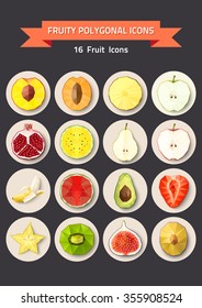 Fruit icons. Vector illustration