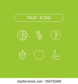 Fruit icons. Vector illustration