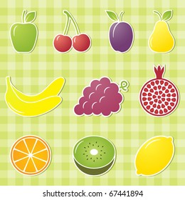 Fruit icons. Vector illustration.
