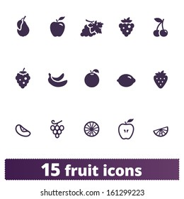 Fruit Icons: Vector Set Of Food Signs