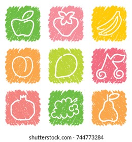 Fruit iconsSimple images of outlines of fruit