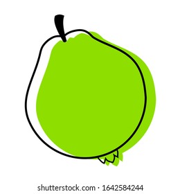 Fruit Illustration in flat design color bleed