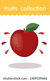 Fruit illustration. Flat style icon. An Apple vector cartoon design, EPS 10 editable vector.