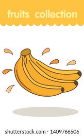 Fruit illustration. Flat style icon. Banana vector cartoon design, EPS 10 editable vector.