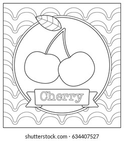 fruit illustration for kids coloring book