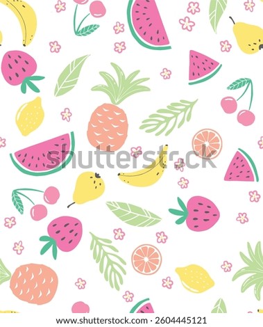 fruit illustration pattern for print