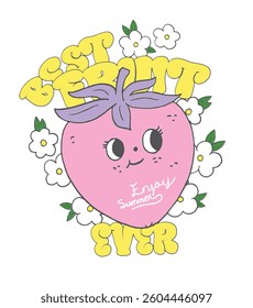 fruit illustration with slogan for print