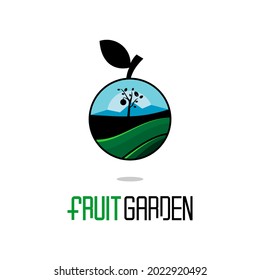 fruit illustration vector fruit orchard view, design icon