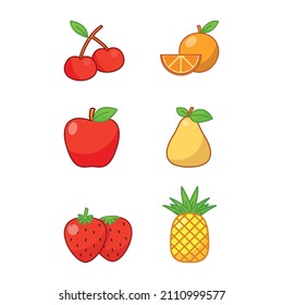 Fruit Illustrations Set On Transparent Background Stock Vector (Royalty ...