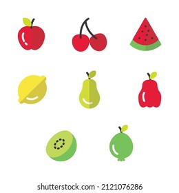 Fruit illustrations set on transparent background