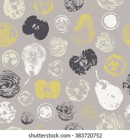 Fruit imprint seamless pattern.