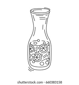 Fruit infused water easy combinations for natural detoxification. Vector illustration