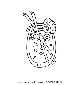 Fruit infused water easy combinations for natural detoxification. Vector illustration