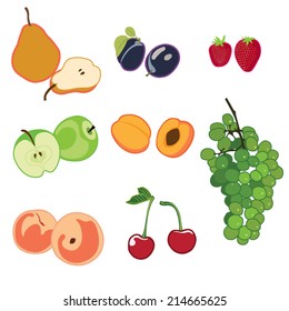 Fruit isolated vector set