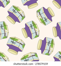 fruit jam, cartoon seamless pattern background