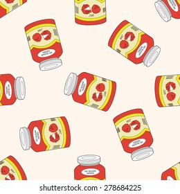 fruit jam, cartoon seamless pattern background