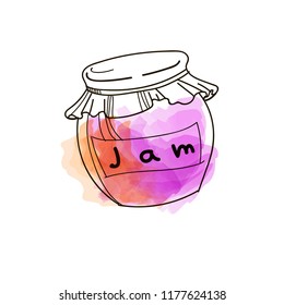 Fruit jam isolated . Jam Vector illustration.