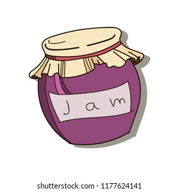 Fruit jam isolated . Jam Vector illustration.