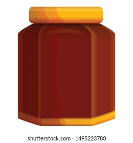 Fruit jam jar icon. Cartoon of fruit jam jar vector icon for web design isolated on white background