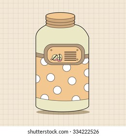 fruit jam theme elements vector,eps