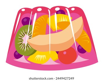 Fruit jelly against white background