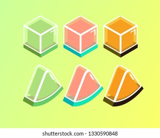 Fruit Jelly In Cube And Slices