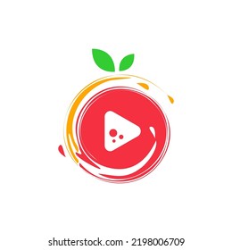 Vector de íconos de vídeo y abstracto de zumo de fruta