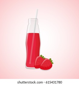 Fruit juice bottle, strawberry