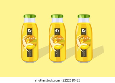 fruit juice bottle vector template illustration