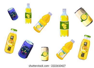 fruit juice bottle vector template illustration
