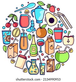Fruit Juice Doodle Pack Illustration your business or merchandise