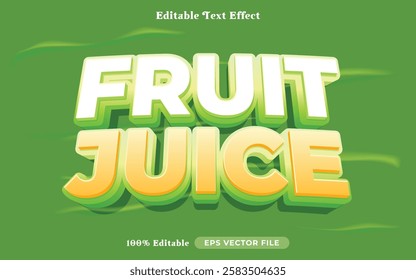 fruit juice editable text effect modern color shiny. bold Text style effect. Editable fonts vector files