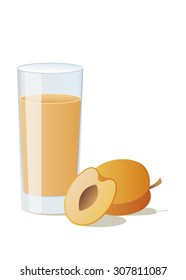 fruit juice, fresh, apricot. Vector