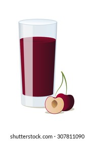 fruit juice, fresh, cherry. Vector
