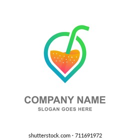 Fruit Juice Fresh Drink Logo Vector 
