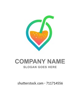 Fruit Juice Fresh Drink Logo Vector Design