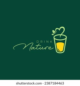 fruit juice fresh glass natural health lover colorful modern simple style logo design vector icon illustration