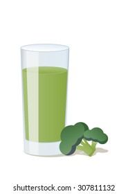 fruit juice, fresh , green broccoli. Vector