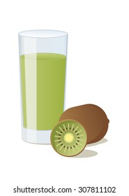 fruit juice, fresh, kiwi. Vector