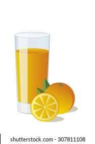 fruit juice, fresh, orange. Vector