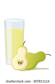 fruit juice, fresh ,pear. Vector