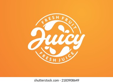 Jugo de fruta Fresco emblema de pegatinas plantilla de diseño vectorial