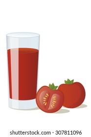 fruit juice, fresh, tomato. Vector